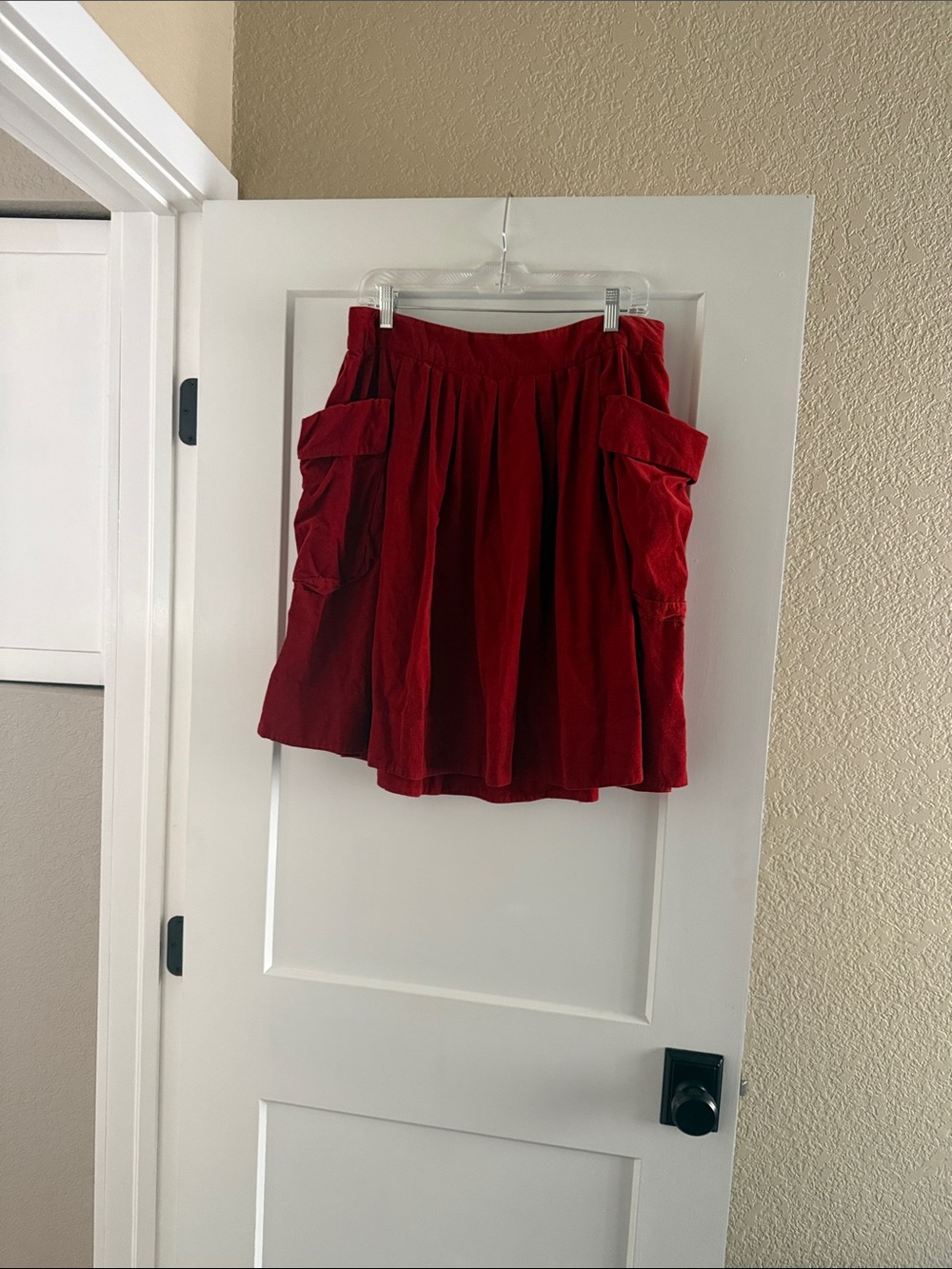 Anthropologie Maeve Crimson Corduroy Skirt with Side Pockets 12